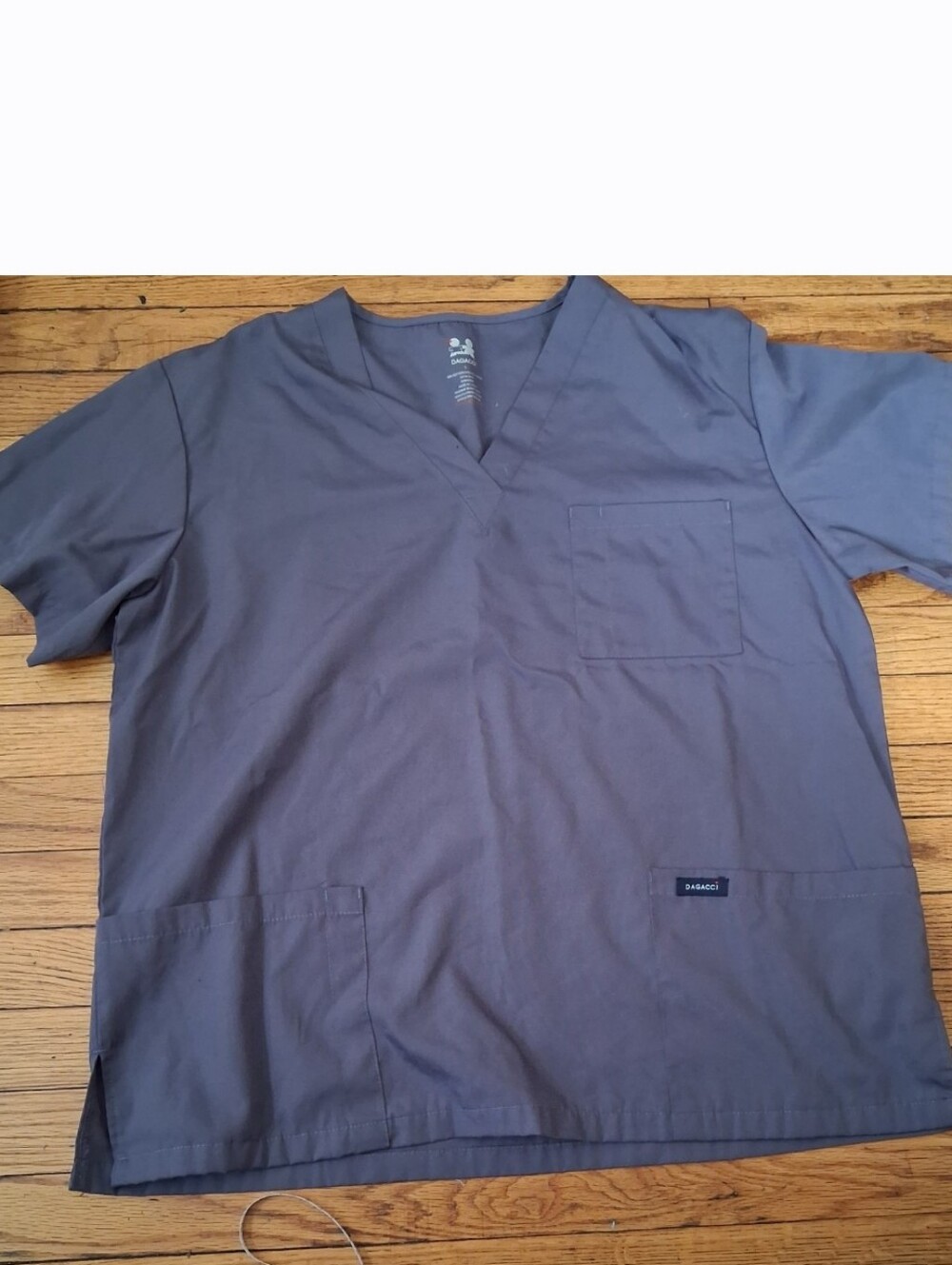 Dagacci - Women's Gray Uniform Medical Nurse Scrub Top. Size Large